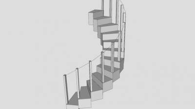 缩颈楼梯SU模型下载_sketchup草图大师SKP模型