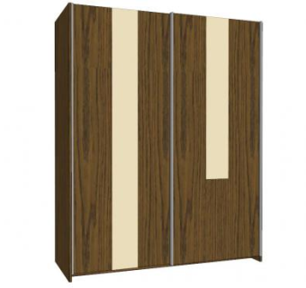 简易木质双开门衣柜SU模型下载_sketchup草图大师SKP模型