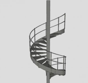 金属螺旋梯SU模型下载_sketchup草图大师SKP模型