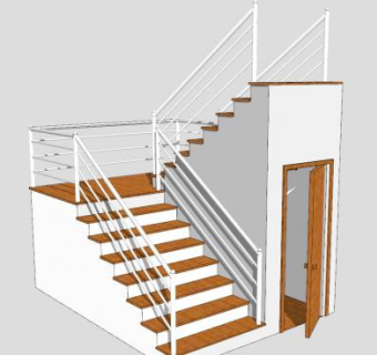 带壁橱的楼梯SU模型下载_sketchup草图大师SKP模型