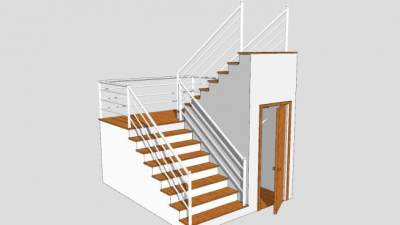 带壁橱的楼梯SU模型下载_sketchup草图大师SKP模型
