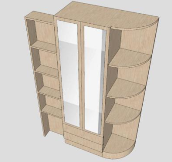 平开门式衣柜柜架SU模型下载_sketchup草图大师SKP模型