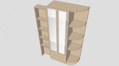 平开门式衣柜柜架SU模型下载_sketchup草图大师SKP模型