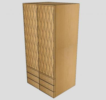 日式双开门衣柜SU模型下载_sketchup草图大师SKP模型