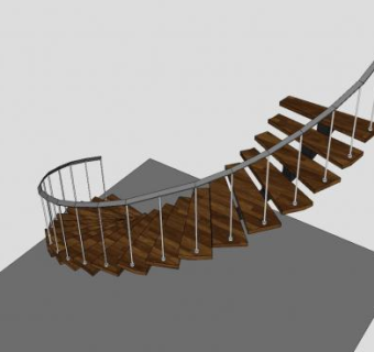 现代弯曲楼梯SU模型下载_sketchup草图大师SKP模型