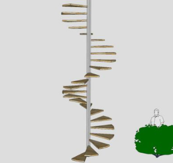 三层螺旋楼梯SU模型下载_sketchup草图大师SKP模型