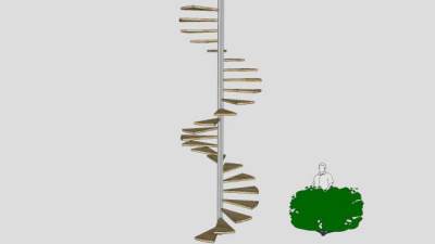 三层螺旋楼梯SU模型下载_sketchup草图大师SKP模型