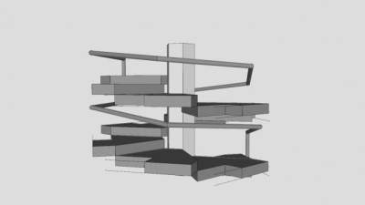 螺旋式护栏楼梯SU模型下载_sketchup草图大师SKP模型