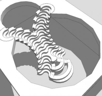 独特的双旋转楼梯SU模型下载_sketchup草图大师SKP模型