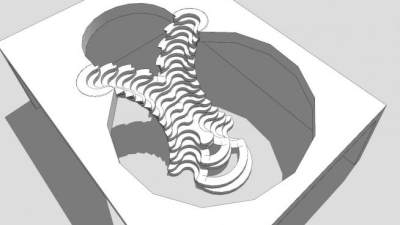 独特的双旋转楼梯SU模型下载_sketchup草图大师SKP模型