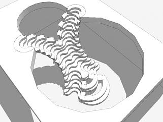独特的双旋转楼梯SU模型下载_sketchup草图大师SKP模型