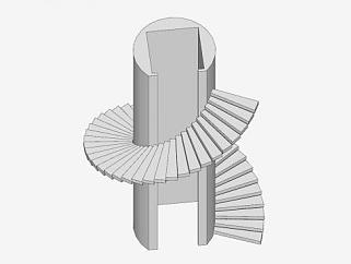 <em>螺旋</em>楼梯和电梯SU模型下载_sketchup草图大师SKP模型