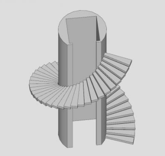 螺旋楼梯和电梯SU模型下载_sketchup草图大师SKP模型