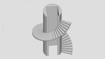 螺旋楼梯和电梯SU模型下载_sketchup草图大师SKP模型