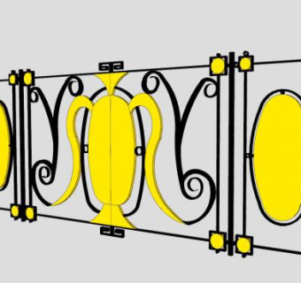 金属镂雕围栏SU模型下载_sketchup草图大师SKP模型
