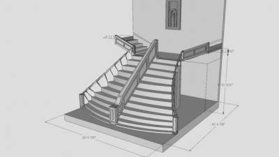 仿泰坦尼克号楼梯SU模型下载_sketchup草图大师SKP模型