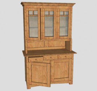 复古式木衣柜SU模型下载_sketchup草图大师SKP模型