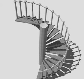 螺旋形楼梯SU模型下载_sketchup草图大师SKP模型
