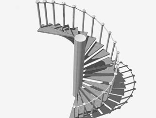 螺旋形楼梯SU模型下载_sketchup草图大师SKP模型