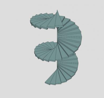 简易砖石旋转楼梯SU模型下载_sketchup草图大师SKP模型