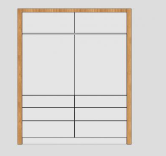 日式板式推拉门衣柜SU模型下载_sketchup草图大师SKP模型