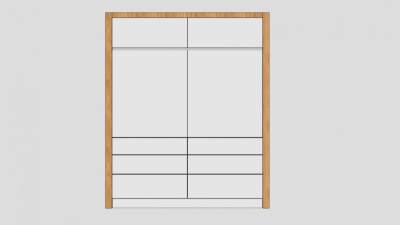 日式板式推拉门衣柜SU模型下载_sketchup草图大师SKP模型