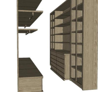 现代衣柜SU模型下载_sketchup草图大师SKP模型