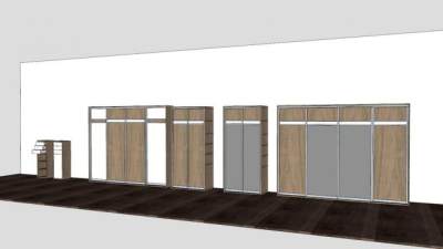 简易板式衣柜SU模型下载_sketchup草图大师SKP模型