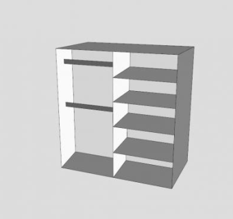 现代板式白色衣柜SU模型下载_sketchup草图大师SKP模型