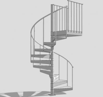工业户外螺旋楼梯SU模型下载_sketchup草图大师SKP模型