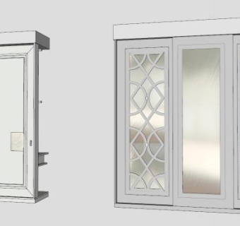 嵌入式隔断衣柜SU模型下载_sketchup草图大师SKP模型