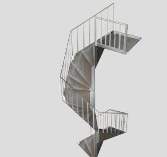 五边叠层金属旋转楼梯SU模型下载_sketchup草图大师SKP模型