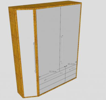 现代卧室板式衣柜SU模型下载_sketchup草图大师SKP模型