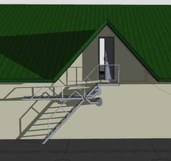 储物室反重力金属楼梯SU模型下载_sketchup草图大师SKP模型