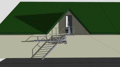 储物室反重力金属楼梯SU模型下载_sketchup草图大师SKP模型