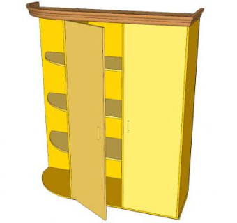 现代家居黄色橱柜SU模型下载_sketchup草图大师SKP模型
