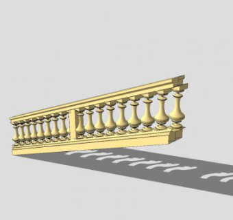 现代栏杆扶手SU模型下载_sketchup草图大师SKP模型