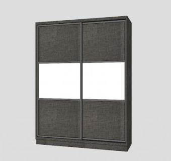 简易推拉双滑门SU模型下载_sketchup草图大师SKP模型