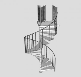 金属螺旋扶梯SU模型下载_sketchup草图大师SKP模型