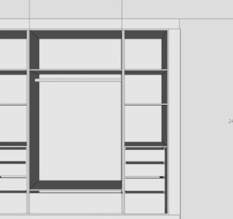 现代白色板式衣柜SU模型下载_sketchup草图大师SKP模型
