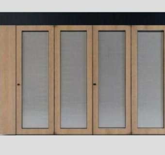 现代四门平开门式衣柜SU模型下载_sketchup草图大师SKP模型