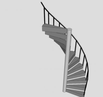 现代半旋转扶梯SU模型下载_sketchup草图大师SKP模型