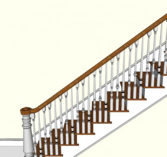 欧式古典室内扶梯SU模型下载_sketchup草图大师SKP模型
