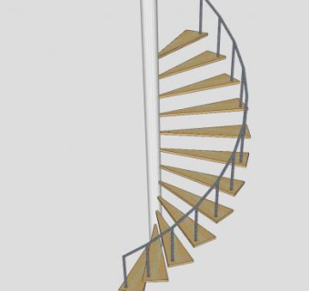 简易螺旋扶梯SU模型下载_sketchup草图大师SKP模型
