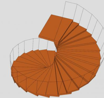 木踏板旋转扶梯SU模型下载_sketchup草图大师SKP模型