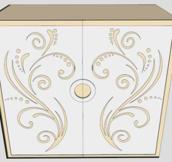 现代花纹衣柜SU模型下载_sketchup草图大师SKP模型