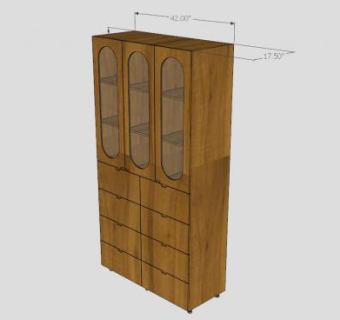 现代柜架玻璃衣柜SU模型下载_sketchup草图大师SKP模型