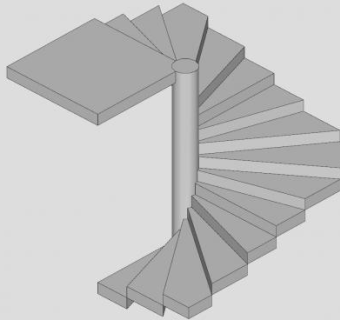 方形螺旋楼梯SU模型下载_sketchup草图大师SKP模型