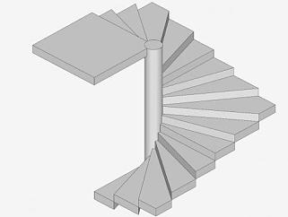 方形螺旋<em>楼梯</em>SU模型下载_sketchup草图大师SKP模型