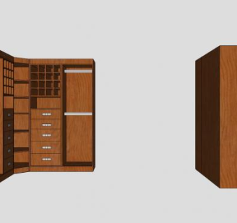 实木转角 柜架衣柜SU模型下载_sketchup草图大师SKP模型